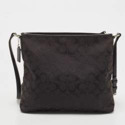 Coach Back Signature Canvas and Leather File Messenger Bag