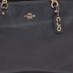 Pre Owned Coach Black Leather Sophia Tote