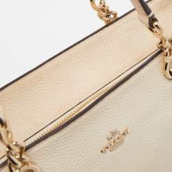 Pre Owned Coach Light Beige Leather Small Sophia Tote