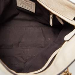 Pre Owned Coach Light Beige Leather Small Sophia Tote