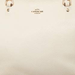 Pre Owned Coach Light Beige Leather Small Sophia Tote