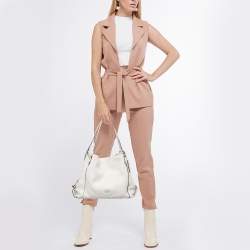 Pre Owned Coach Off White Leather Edie 31 Shoulder Bag