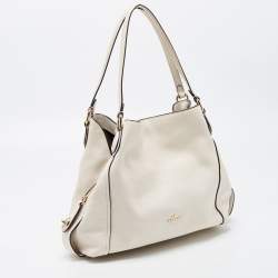 Pre Owned Coach Off White Leather Edie 31 Shoulder Bag
