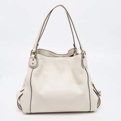 Pre Owned Coach Off White Leather Edie 31 Shoulder Bag