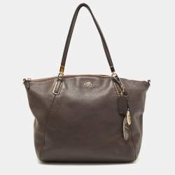 Pre Owned Coach Dark Brown Leather Kelsey Tote