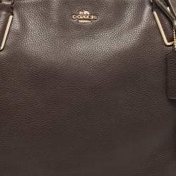Pre Owned Coach Dark Brown Leather Kelsey Tote