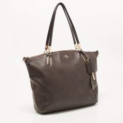 Pre Owned Coach Dark Brown Leather Kelsey Tote