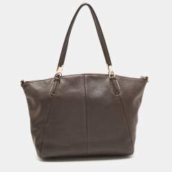 Pre Owned Coach Dark Brown Leather Kelsey Tote