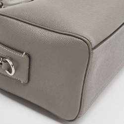 Pre Owned Coach Grey Leather Mini Bennett Satchel