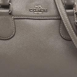 Pre Owned Coach Grey Leather Mini Bennett Satchel