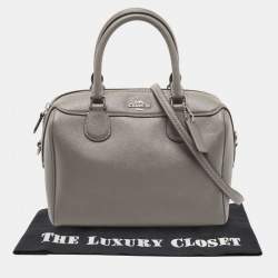 Pre Owned Coach Grey Leather Mini Bennett Satchel