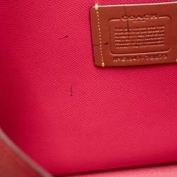 مملوكة مسبقًا Coach Red/Beige Leather And Coated Canvas Charlie Carryall Tote