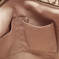 Pre Owned Coach Beige/Coral Orange Signature Canvas and Leather Park Hobo