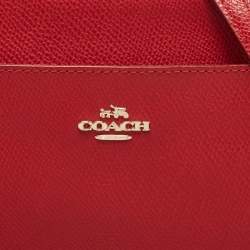 Pre Owned Coach Red Leather East/West Swingpack Crossbody Bag