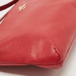 Pre Owned Coach Red Leather East/West Swingpack Crossbody Bag