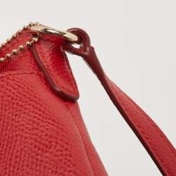 Pre Owned Coach Red Leather East/West Swingpack Crossbody Bag