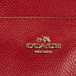 Pre Owned Coach Red Leather East/West Swingpack Crossbody Bag