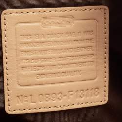 Coach Tan/Beige Canvas and Patent Leather Buckle Handle Tote
