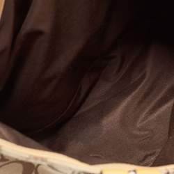 Coach Tan/Beige Canvas and Patent Leather Buckle Handle Tote