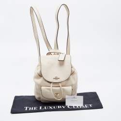 Pre Owned Coach Off White Leather Mini Billie Backpack