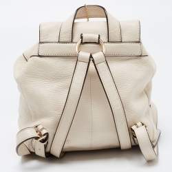 Pre Owned Coach Off White Leather Mini Billie Backpack