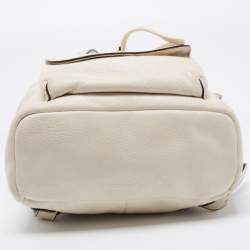 Pre Owned Coach Off White Leather Mini Billie Backpack