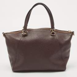 Pre Owned Coach Burgundy Leather Prairie Satchel