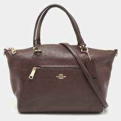 Pre Owned Coach Burgundy Leather Prairie Satchel