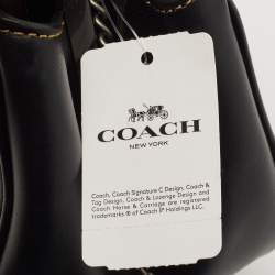 Pre Owned Coach Black Leather Floral Sequin Kiss Lock Crossbody Bag
