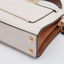 Coach Off-white Leather Mini Lane Top Handle Bag