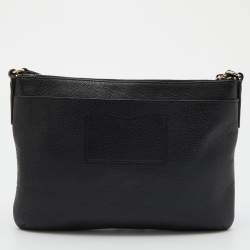 Pre Owned Coach Black Leather Zip Crossbody Bag