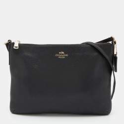 Pre Owned Coach Black Leather Zip Crossbody Bag