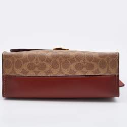 Coach Brown/Beige Signature Coated Canvas and Leather Parker Shoulder Bag