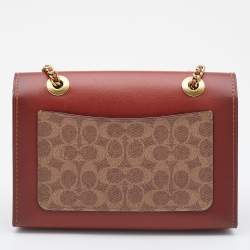 Coach Brown/Beige Signature Coated Canvas and Leather Parker Shoulder Bag
