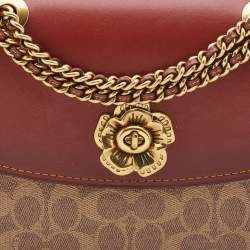 Coach Brown/Beige Signature Coated Canvas and Leather Parker Shoulder Bag