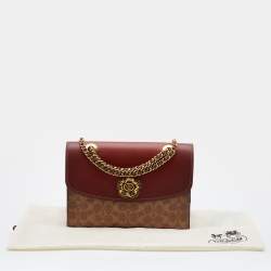 Coach Brown/Beige Signature Coated Canvas and Leather Parker Shoulder Bag