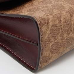 Pre Owned Coach Tri Color Signature Coated Canvas and Leather Madison Crossbody Bag