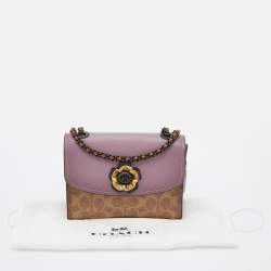 Pre Owned Coach Tri Color Signature Coated Canvas and Leather Madison Crossbody Bag