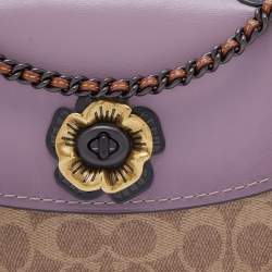 Pre Owned Coach Tri Color Signature Coated Canvas and Leather Madison Crossbody Bag