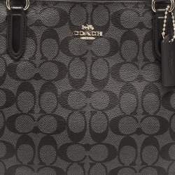Coach Black/Grey Signature Coated Canvas City Zip Tote