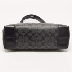 Coach Black/Grey Signature Coated Canvas City Zip Tote
