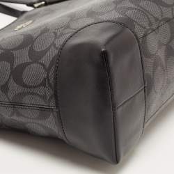 Coach Black/Grey Signature Coated Canvas City Zip Tote