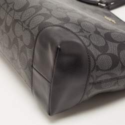 Coach Black/Grey Signature Coated Canvas City Zip Tote