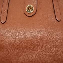 Coach Brown Leather Turnlock Charlie Carryall Tote