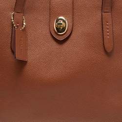 Coach Brown Leather Turnlock Charlie Carryall Tote