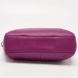 Pre Owned Coach Magenta Pebbled Leather Prairie Satchel