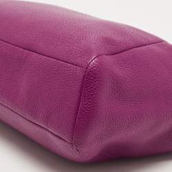 Pre Owned Coach Magenta Pebbled Leather Prairie Satchel