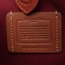 Pre Owned Coach Beige/Brown Signature Coated Canvas and Leather Hadley 21 Hobo