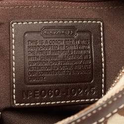 مملوكة مسبقًا Coach Ebony/Beige Signature Canvas and Leather Tassel Satchel