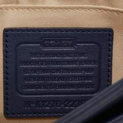 Pre Owned Coach Blue/Green Perforated Leather Legacy Penny Crossbody Bag